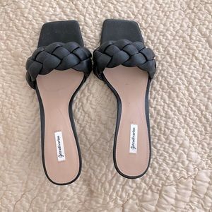 Stradivarius | braided mule kitten heels; blogger favorite; new, unworn